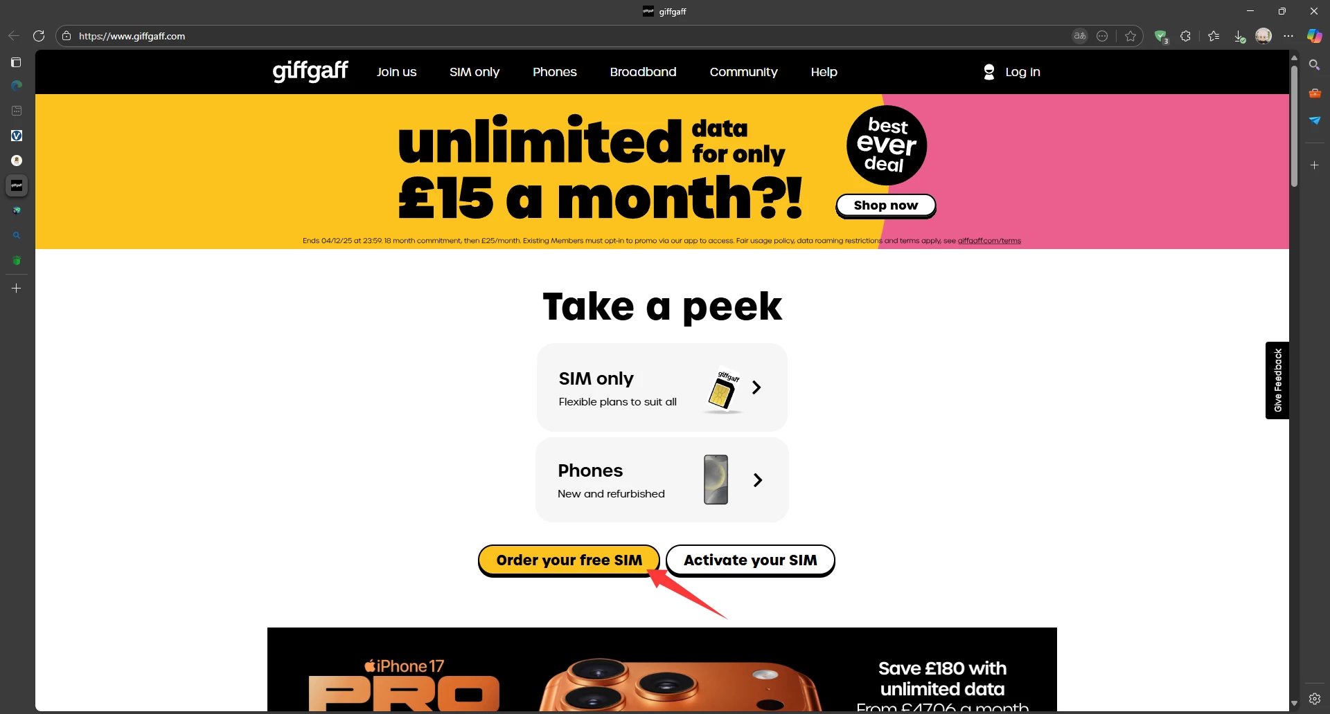 Giffgaff SIM卡申请教程插图1 Giffgaff SIM卡申请教程